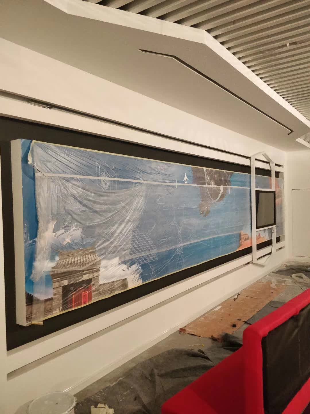 国网北京电科院国家电网科学院展厅 多媒体安装调试中 8米滑轨电视 壁挂广告机 — 现场照片 5