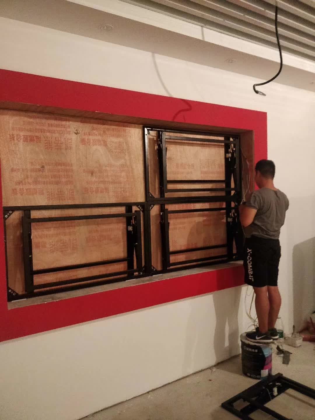 国网北京电科院国家电网科学院展厅 多媒体安装调试中 8米滑轨电视 壁挂广告机 — 现场照片 9