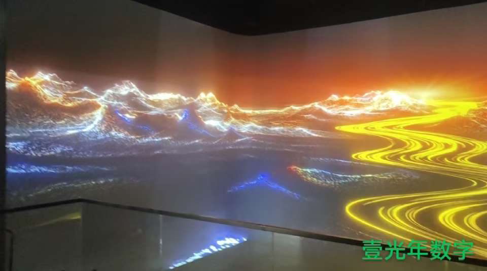 沉浸式影院 结合时间轴 工艺流程 许愿灯墙面触摸互动 — 中国水泥工业博物馆 数字展厅项目